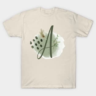 A Floral Letter Capital letter A | Monogram, Sticker T-Shirt